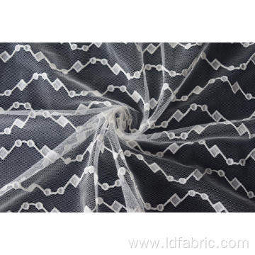 Nylon Polyester Wave Pattern Lace Fabric